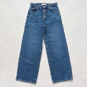 Zara Girls' Button‎ Fly High Rise Wide-Leg Palazzo Jeans (Sz 11-12)